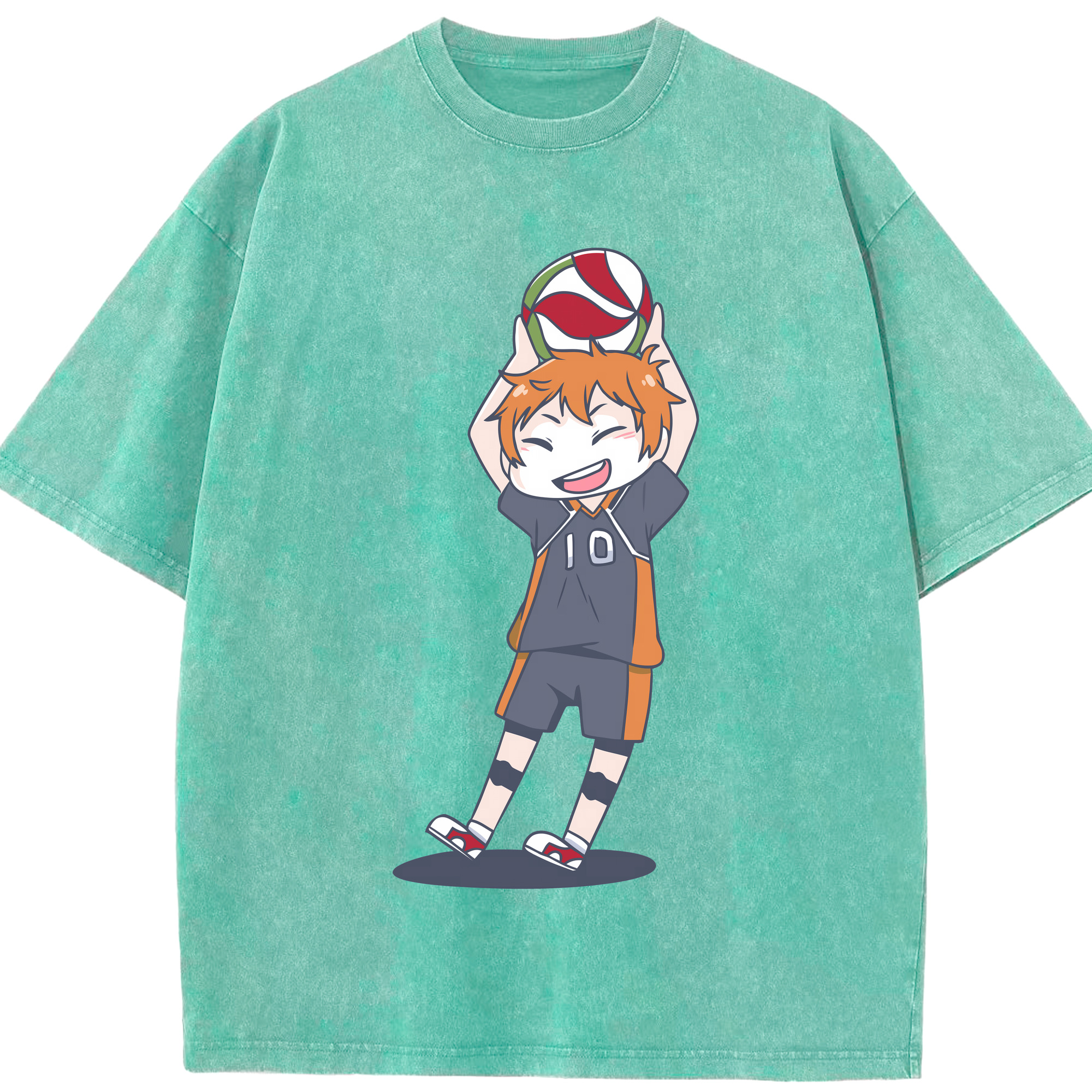 （画像用） ハイキュー!! Haikyu!! 綿100% ヴィンテージ風 半袖Tシャツ（フロントプリント）